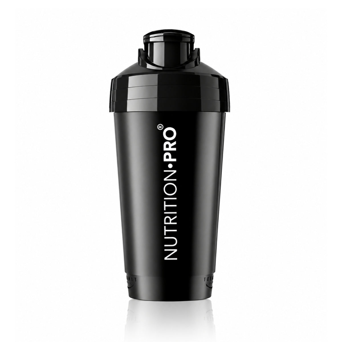 Shaker 2-en-1 700 ml Nutrition•pro, couvercle shaker à clapet et couvercle hermétique pour transporter sa dose de poudre